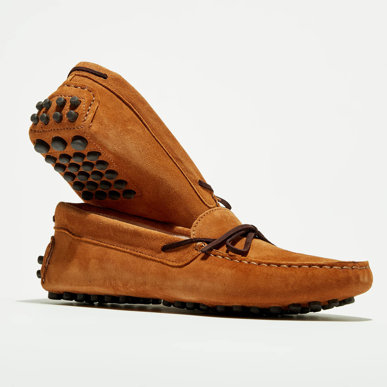 Flavio Création Mocassins en Velours de Cuir Mariela cognac