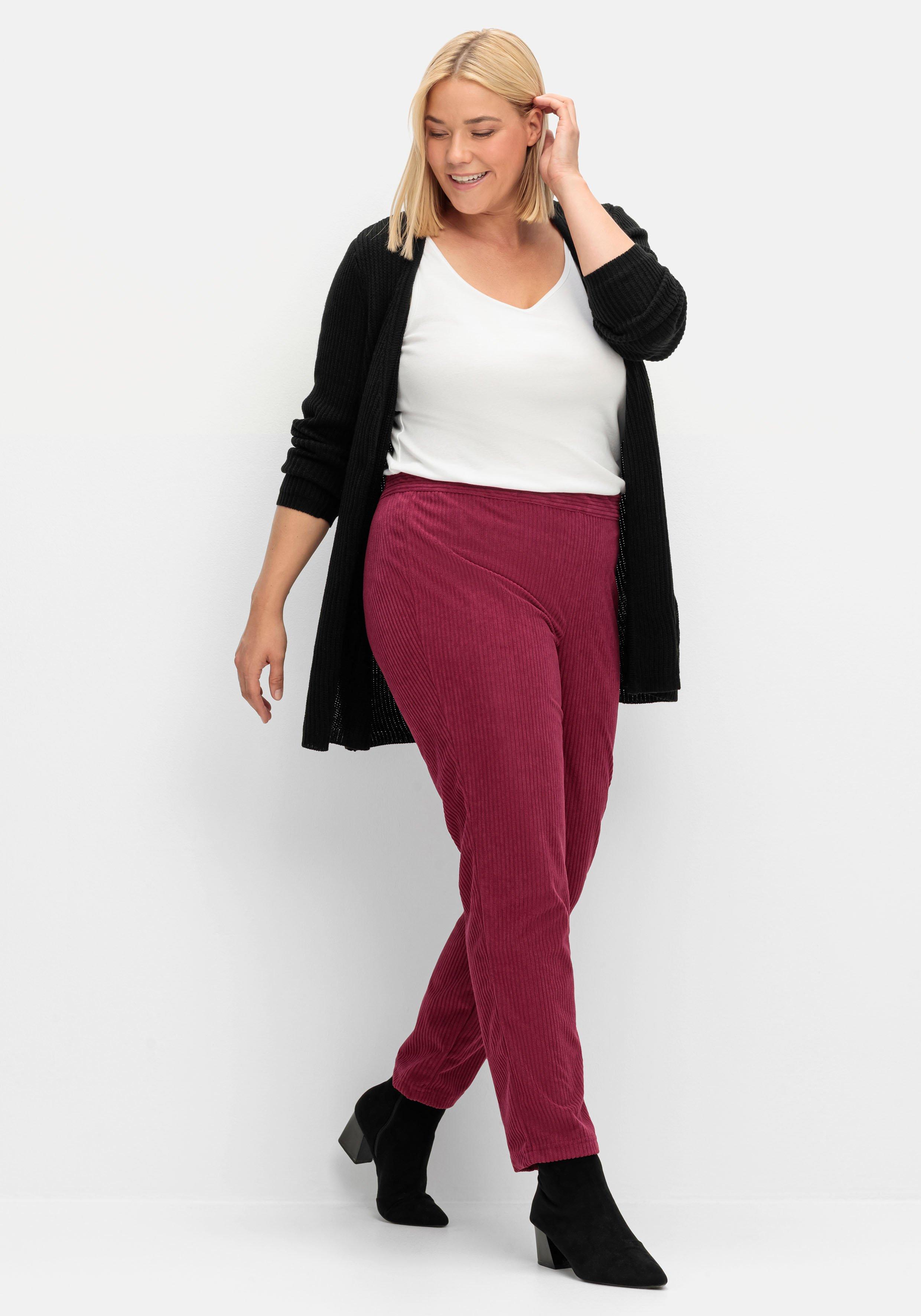 Gerade Cordhose mit Gummizugbund