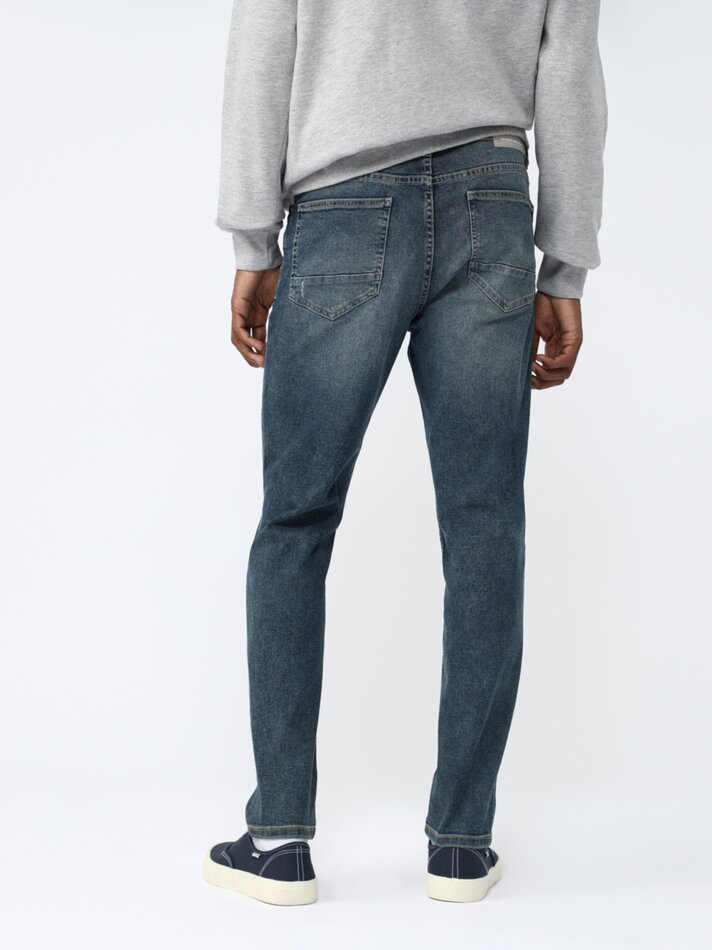 Calça jeans skinny confortável premium - Azul marinho