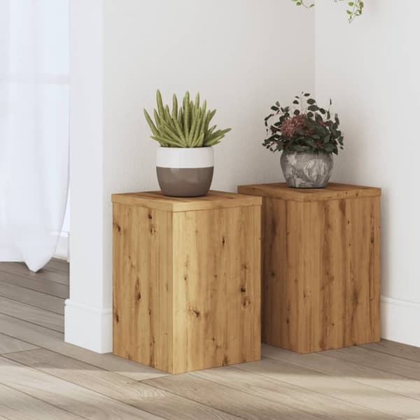 vidaXL Plantestativer 2 stk artisan eik 20x20x30 cm konstruert tre