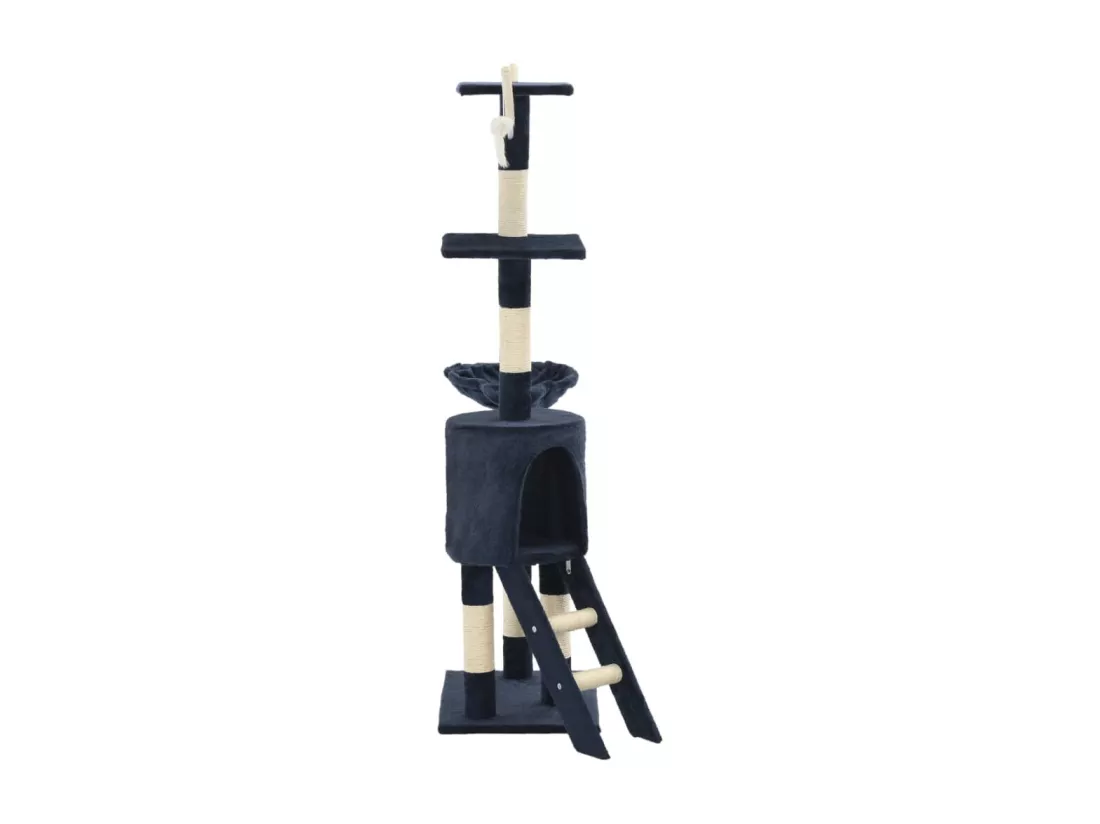 Arbre à chat avec griffoirs en sisal 138 cm Bleu foncé