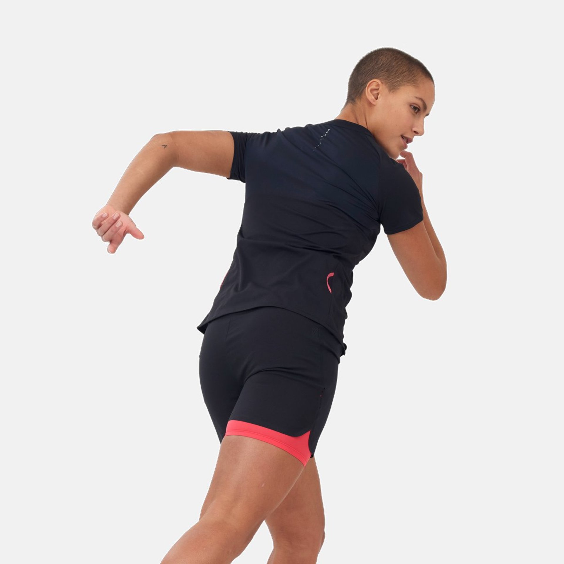 Odlo Axalp Trail Hardloopshirt Korte Mouwen Zwart/Roze Dames