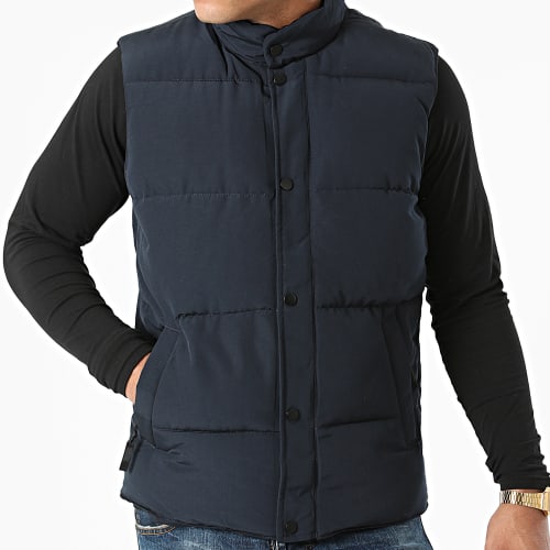 Veste Zippée Sans Manches Bleu Marine