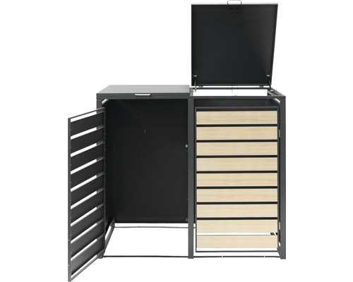 WESTMANN bakkenopbergbox inclusief gasveren en dekseldempers, 132 x 80 x 116 cm, antraciet