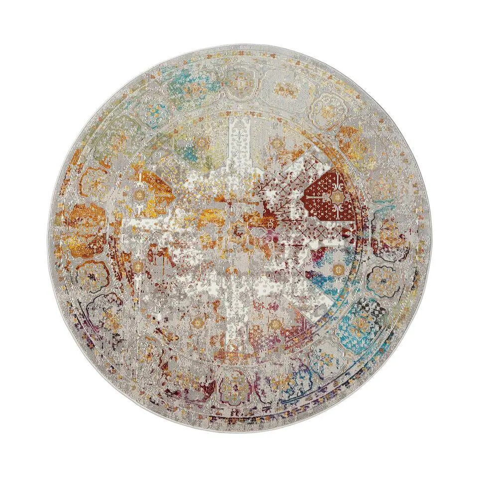 Picasso Feraghan Vintage Rond Vloerkleed Multi / Beige Laagpolig - 160 CM ROND