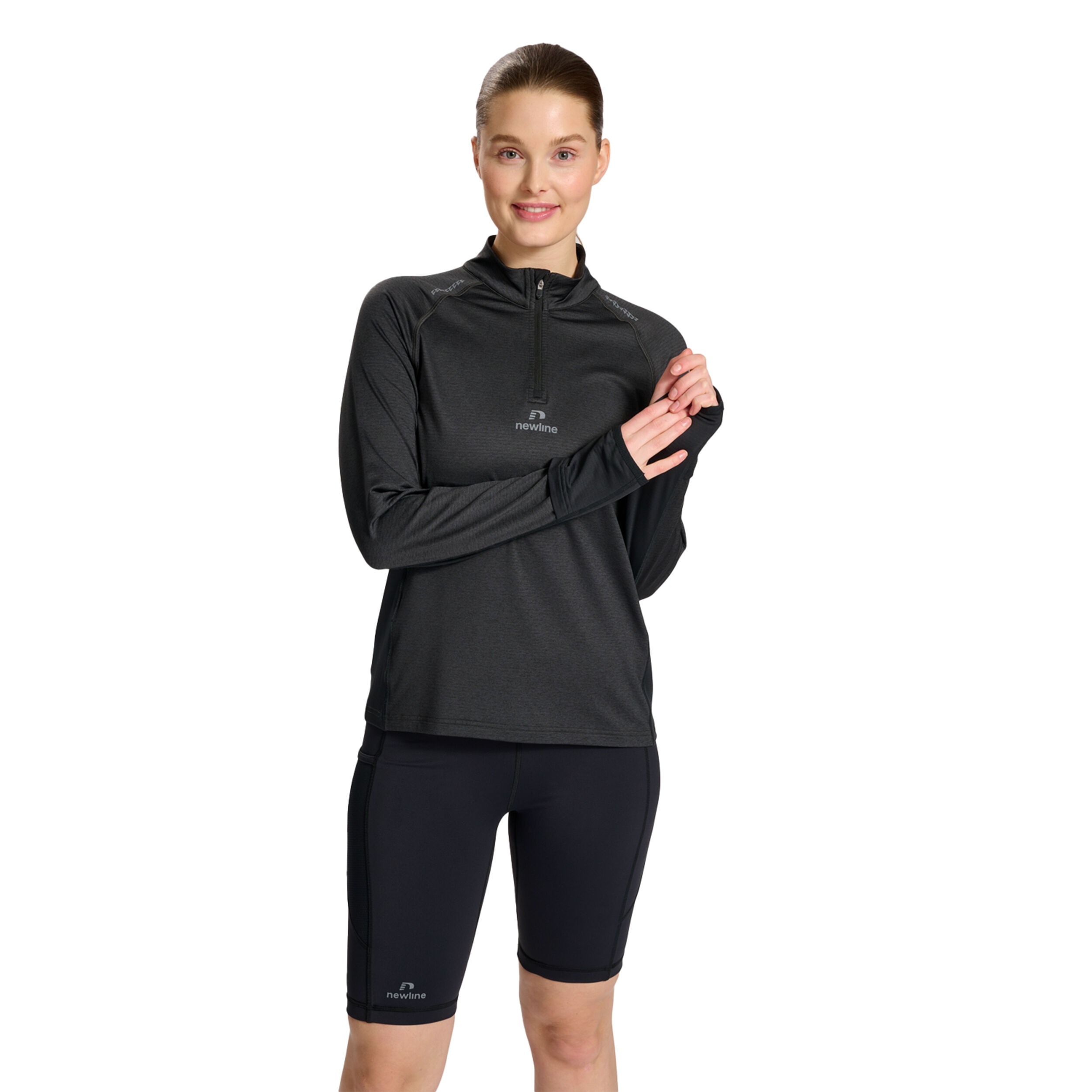 Newline Mesa Half-Zip Top De Course Femmes - Noir