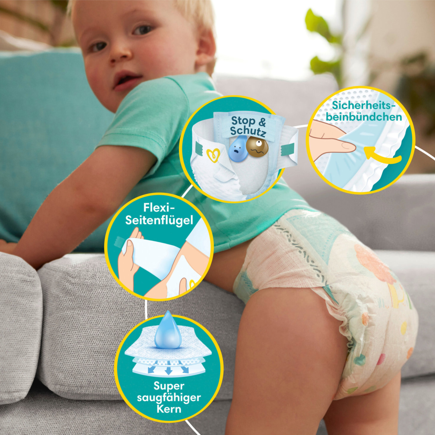 Pampers Baby-dry Extra Large Grösse 6+, 14-19kg, 144 Stück