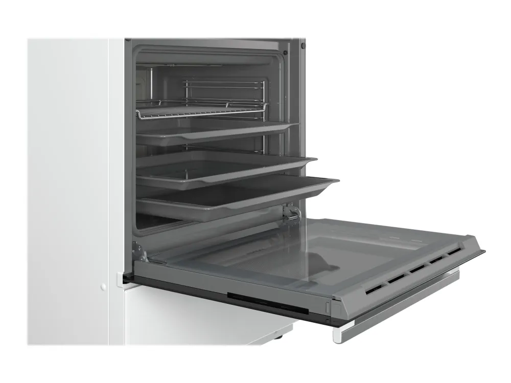 Siemens iQ500 HL9S5E020U - Komfur - fritstående - bredde: 60 cm - dybde: 60 cm - højde: 90 cm - med selv-rengøring - hvid