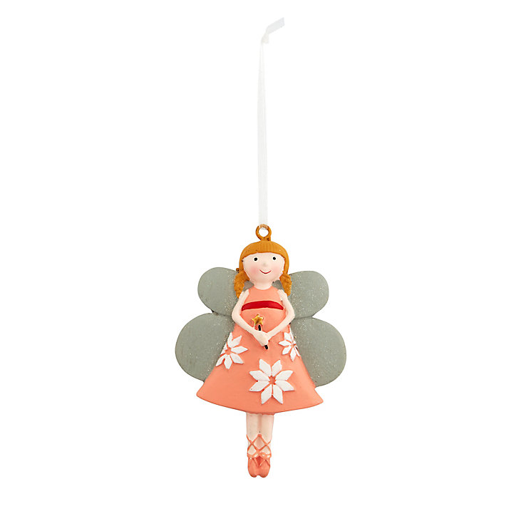 Boule de noel figurine fée ailée en résine 10cm