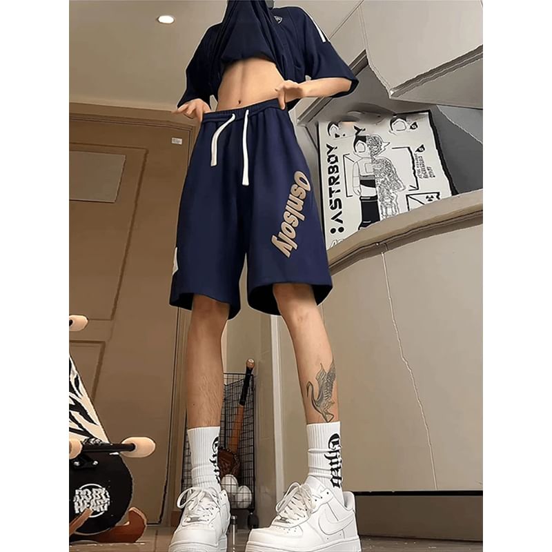 Posive - Shorts met trekkoord en letters