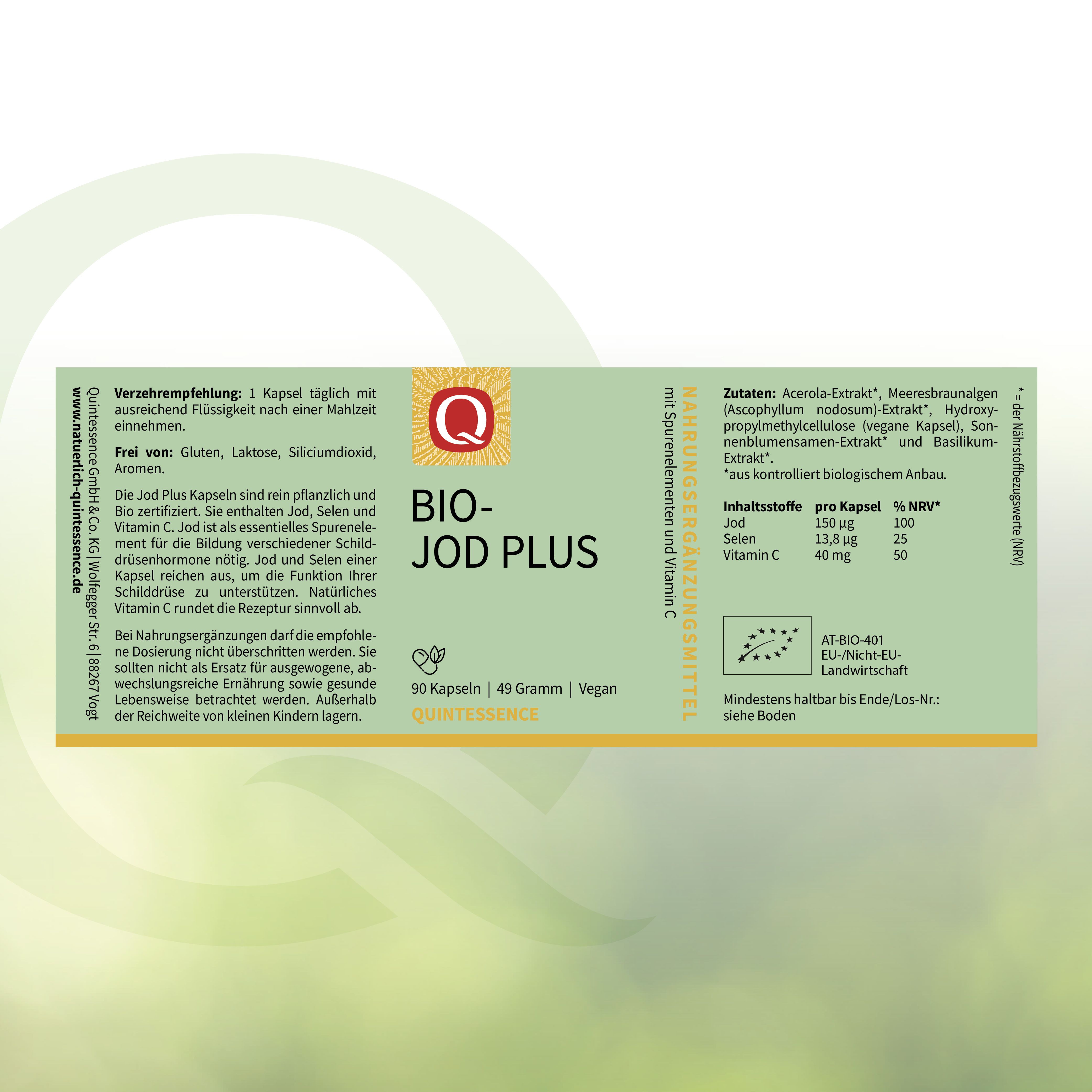 Jod Plus Kapseln in Bioqualität von Quintessence