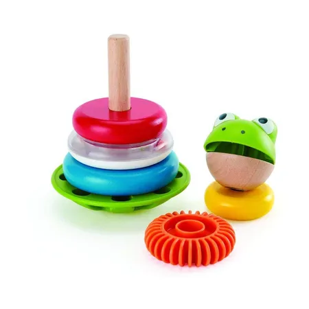 Hape Stapel Frosch, Motorik-und Lernspielzeug zum Sortieren und Stapeln