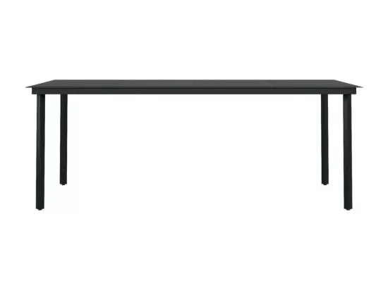 Ensemble de salle à manger de jardin 9 pcs Noir