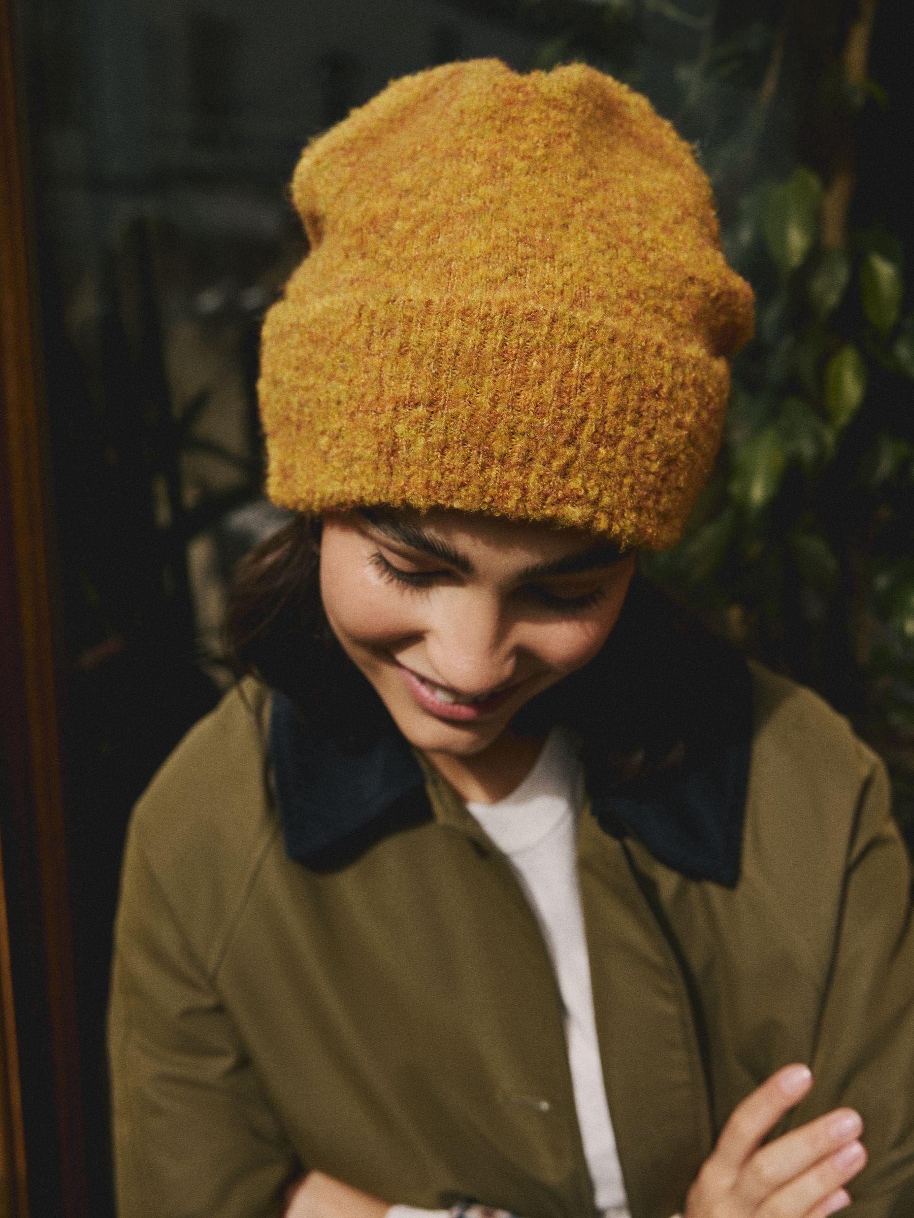 Geel - Boucle Knitted Beanie Hat
