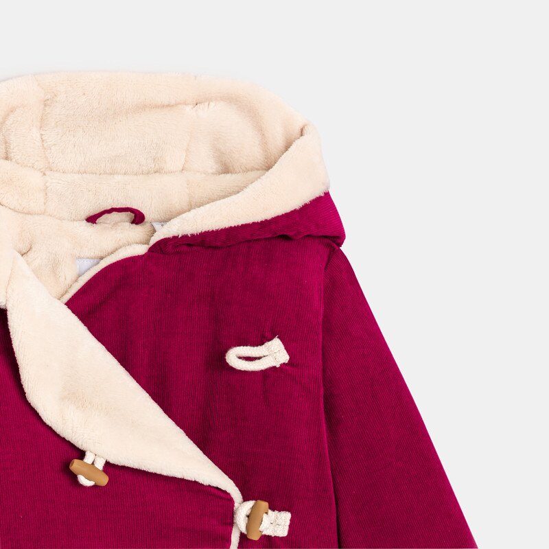 Veste chaude velours doublure sherpa rose naissance Rose