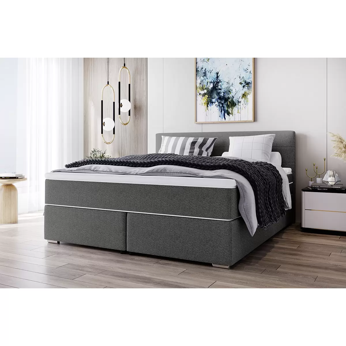 Boxspringbett CATANIA 140x200 Anthrazit