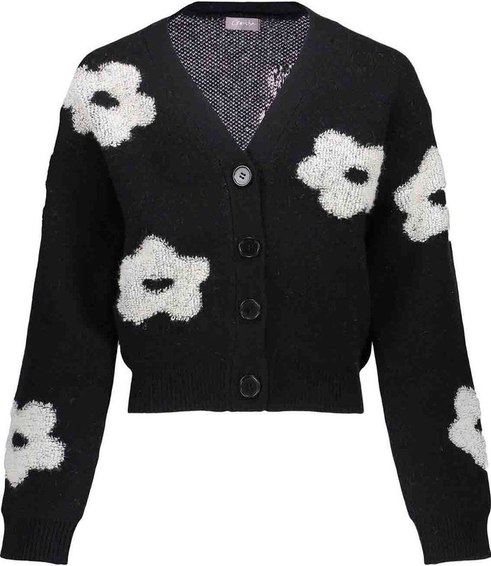 Geisha - Vest Flower - Black/offwhite