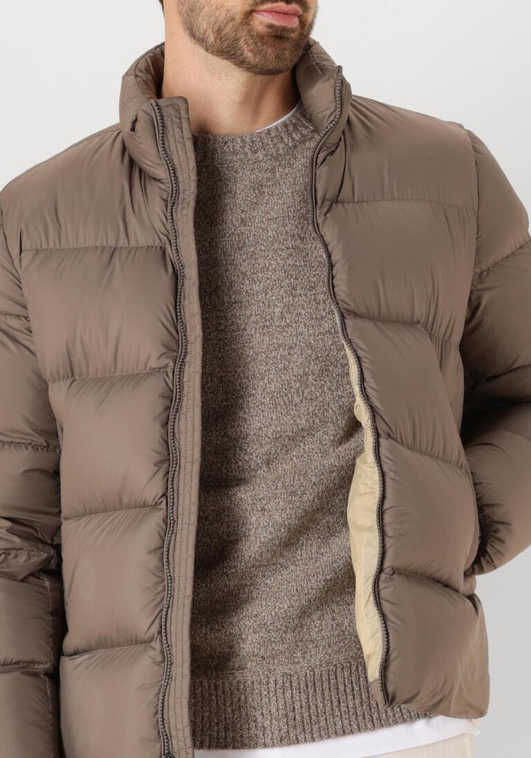 taupe woolrich gewatteerde jas cloud eagle jacket