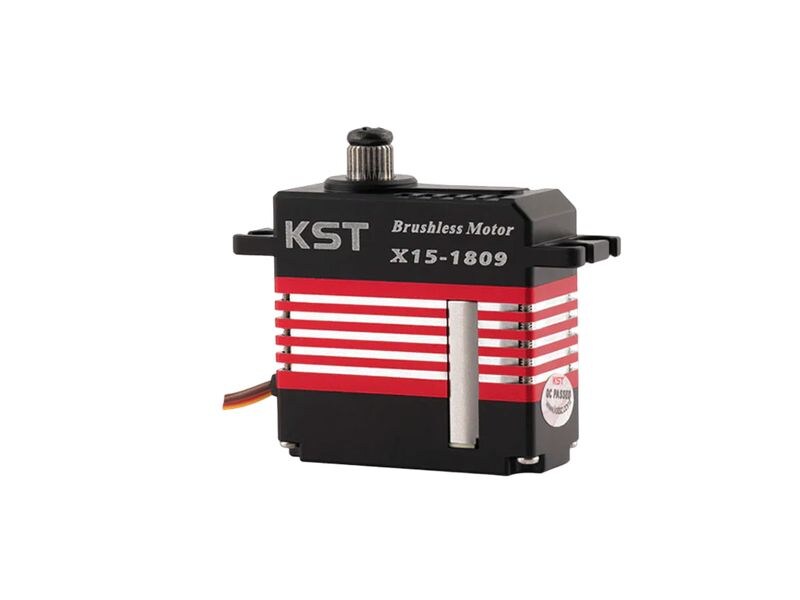 KST Mini Servo X15-1809 V8.0 24.4 kg, 0.07 s, Brushless HV 15 mm Miniservo mit doppelt kugelgelagertem Metallgetriebe und Softstart