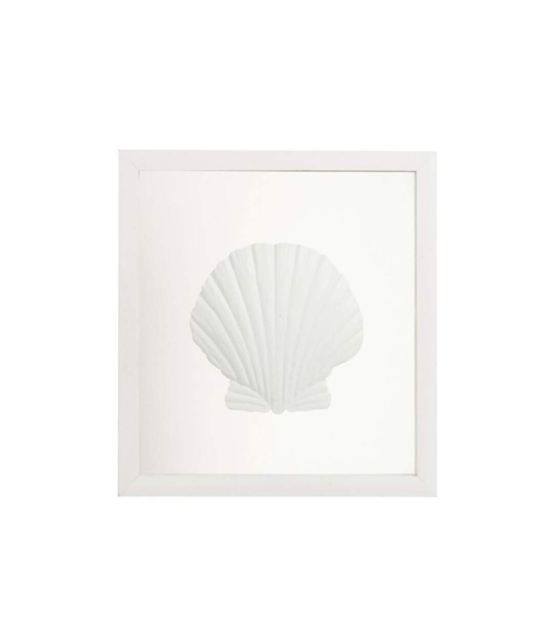 Paris Prix - Cadre Déco Bois & Verre coquillage 35cm Blanc