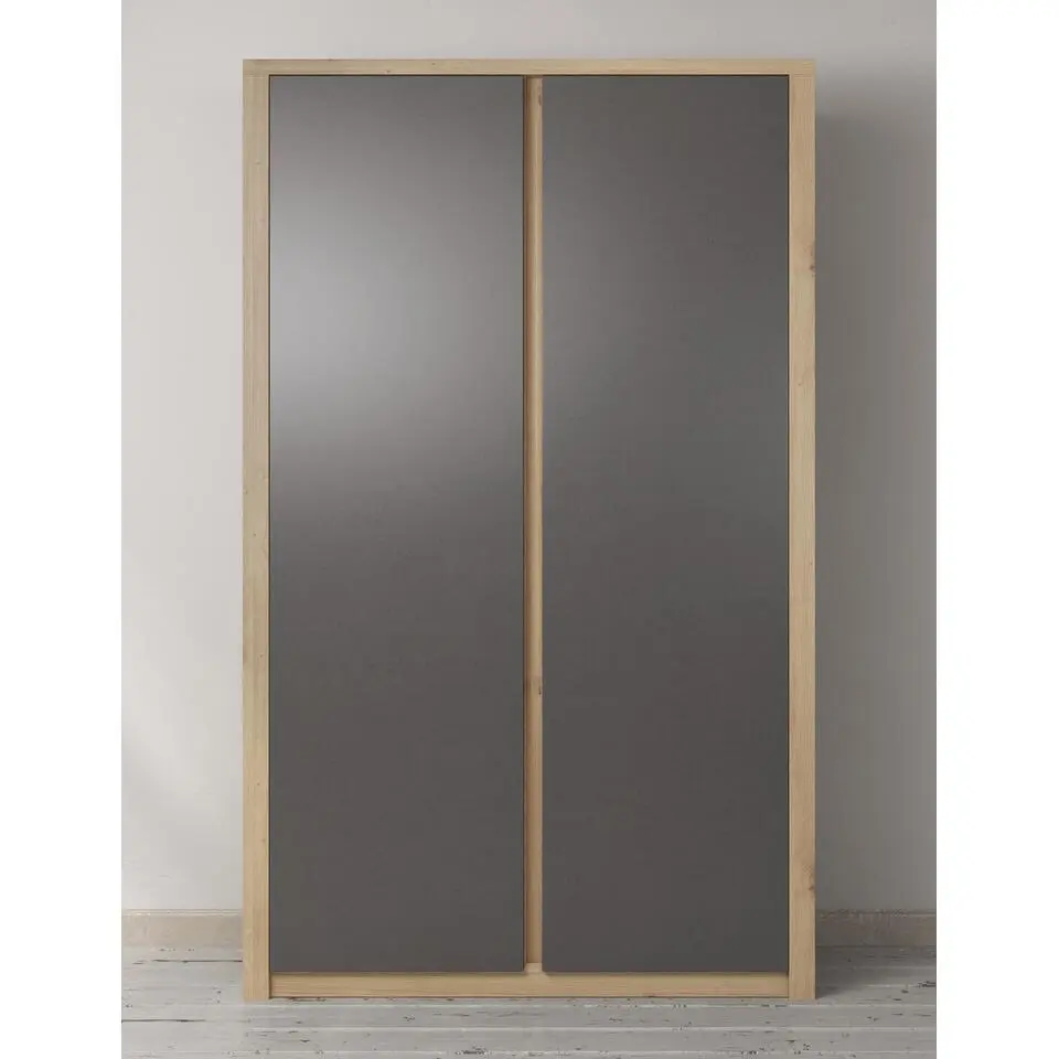 Meubella - Kledingkast Melody - Grijs - Eiken - 90 cm