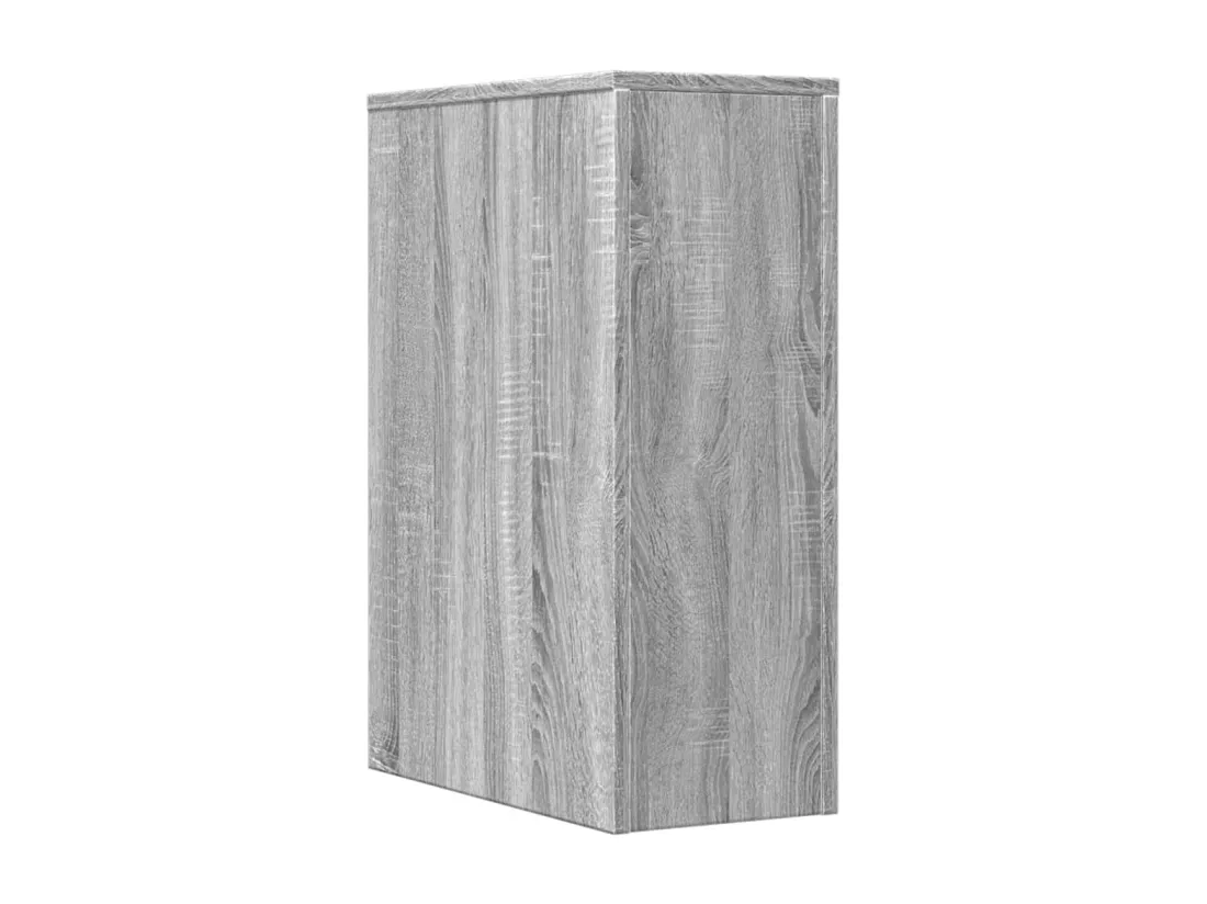 Armoire de salle de bain étroite avec roulettes sonoma gris