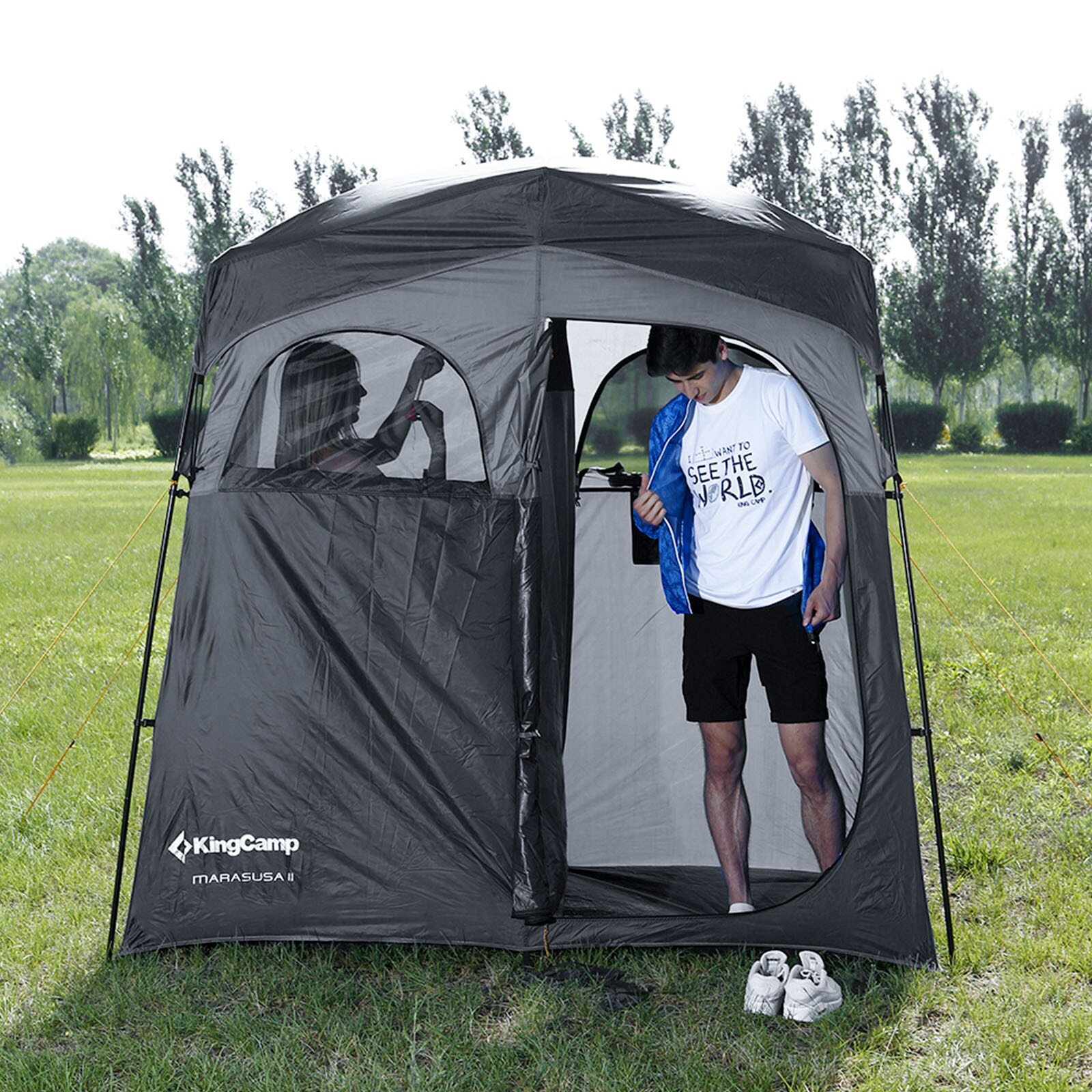 KINGCAMP Duschzelt Marasusa II Camping Umkleidezelt WC Toiletten Zelt 2 Personen