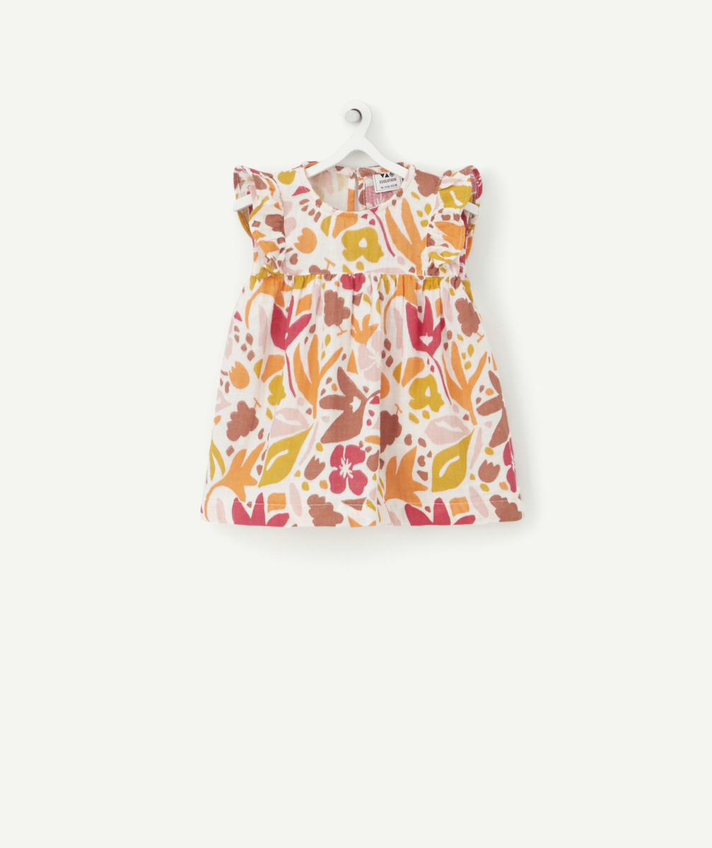 ROBE ÉVOLUTIVE 4 EN 1 EN GAZE DE COTON IMPRIMÉ MUTLICOLORE