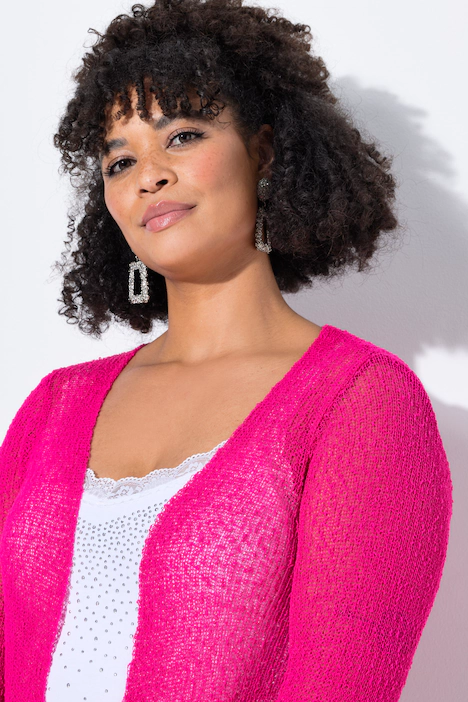 Jacke, elastischer Slim Fit, Löcher, Wellenkanten, neon berry