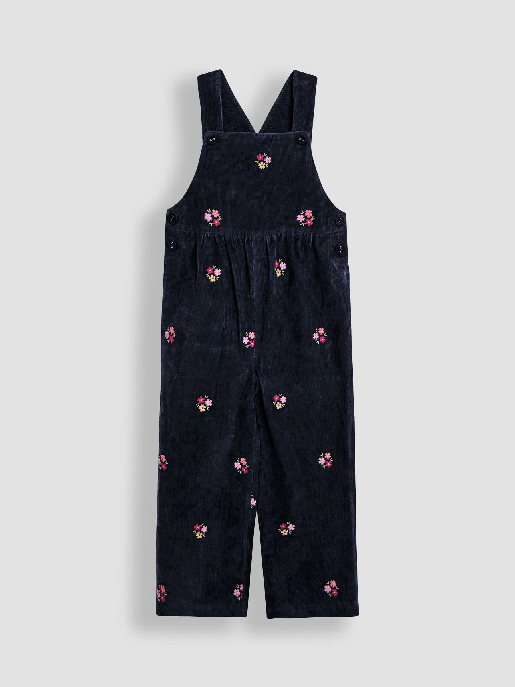 JoJo Maman Bébé Embroidered Cord Dungarees & Blouse Set