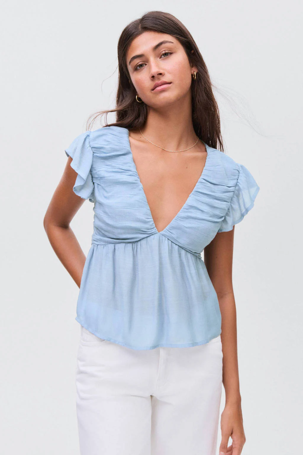MANGO TEEN blousetop lichtblauw