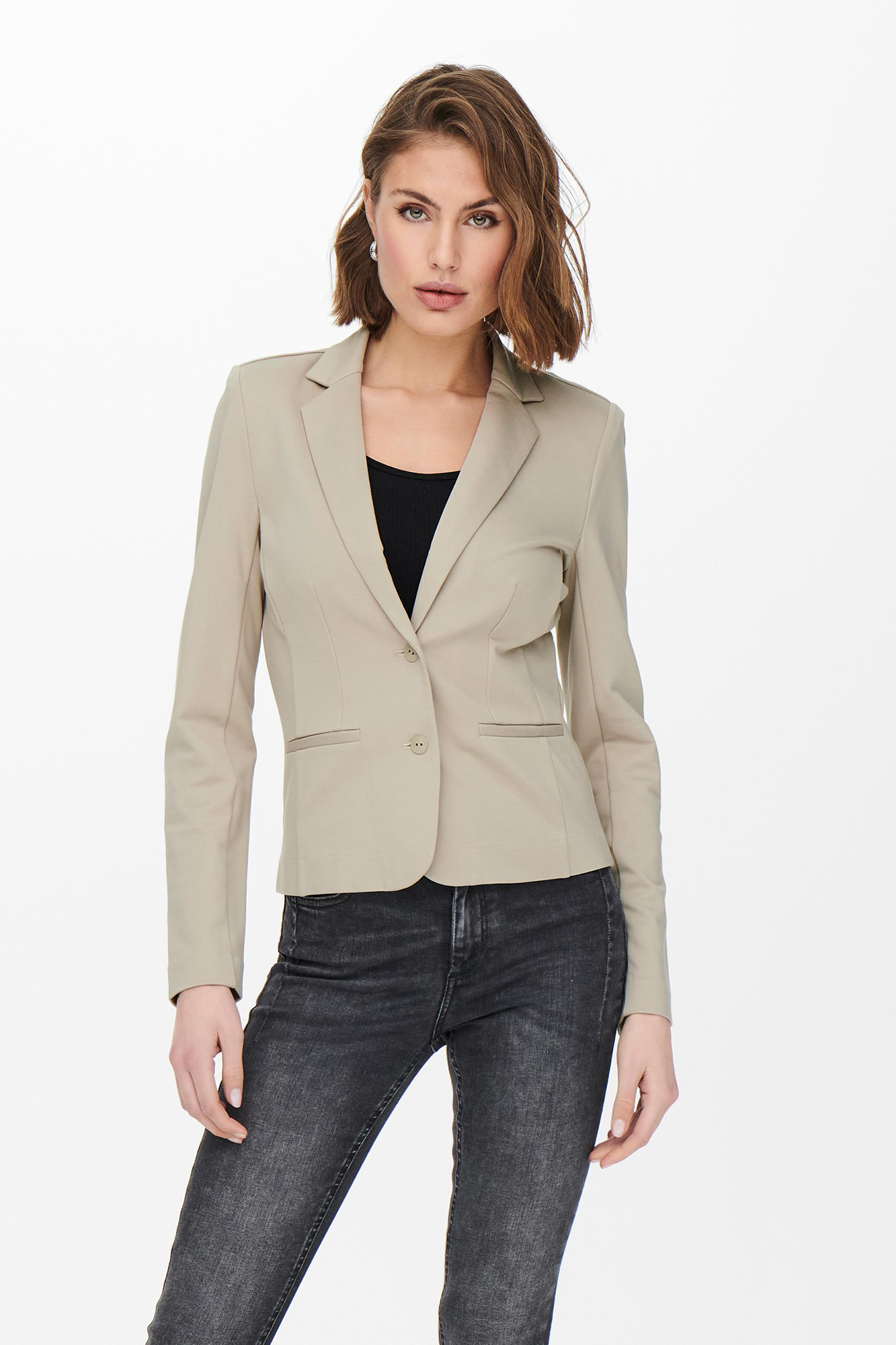 Blazer de mangas compridas com botões