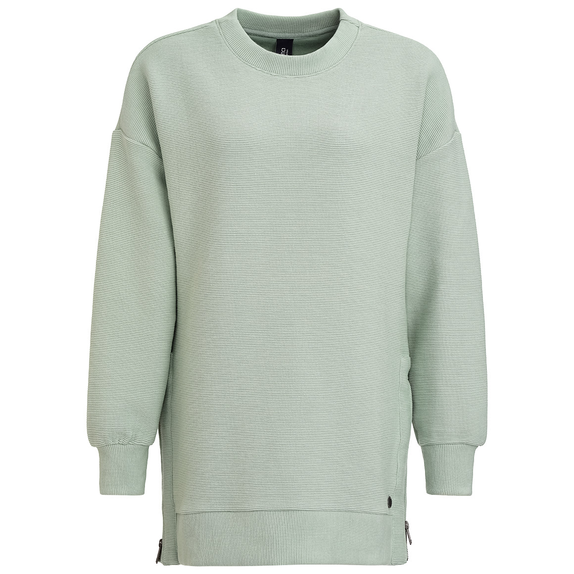 Gina Collection Damen Sweatshirt mit Rippstruktur hellgrün