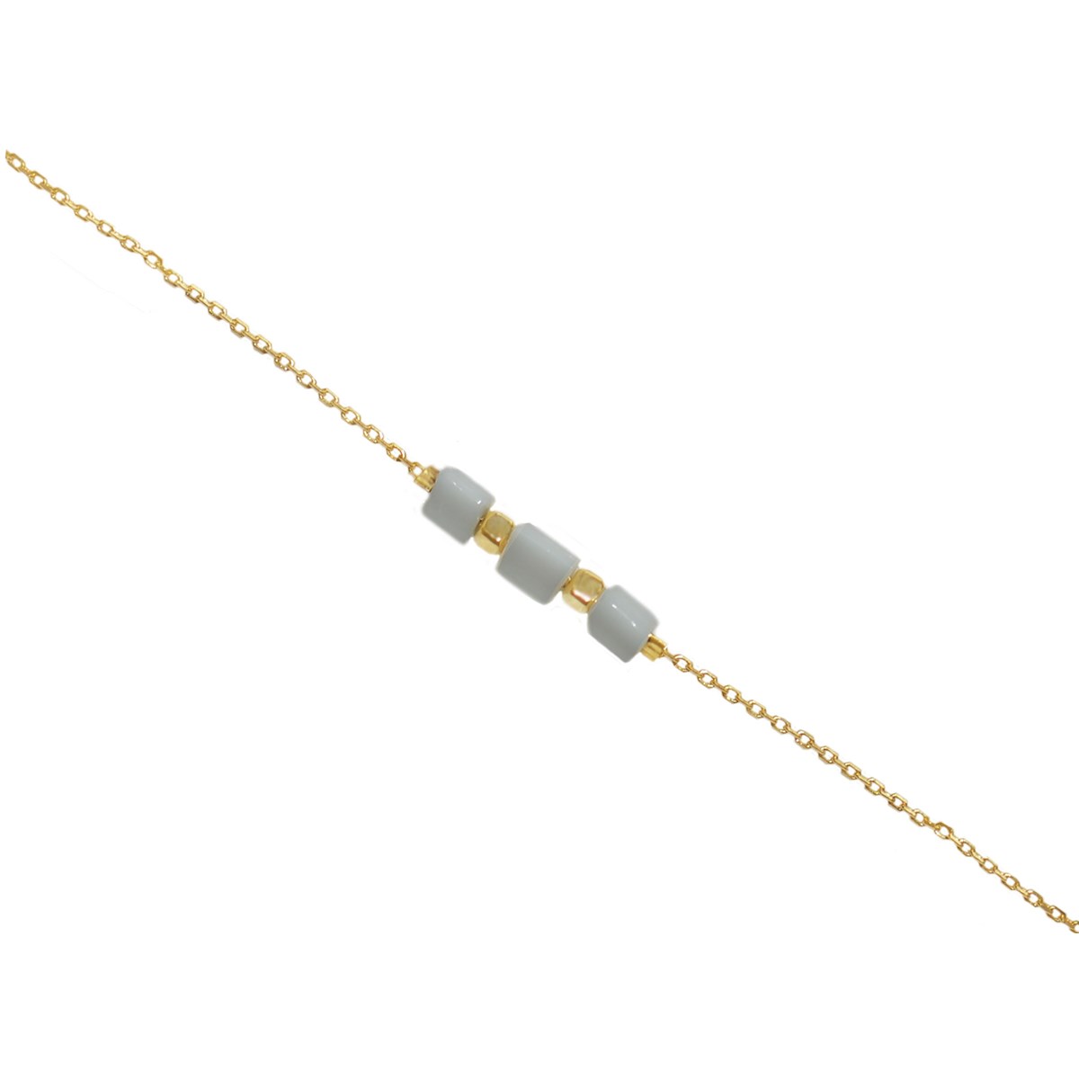 Bracelet souple perles prisme doré à l 'or fin
