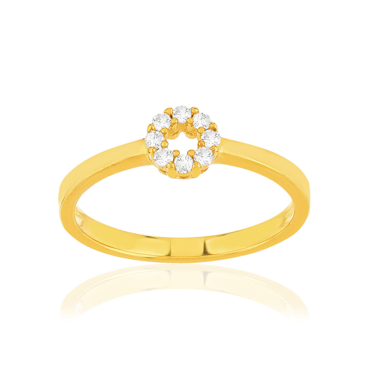 Bague plaqué or jaune zircons