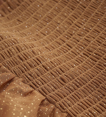 Minymo Kleid - Mesh m. Glitter - Drossel