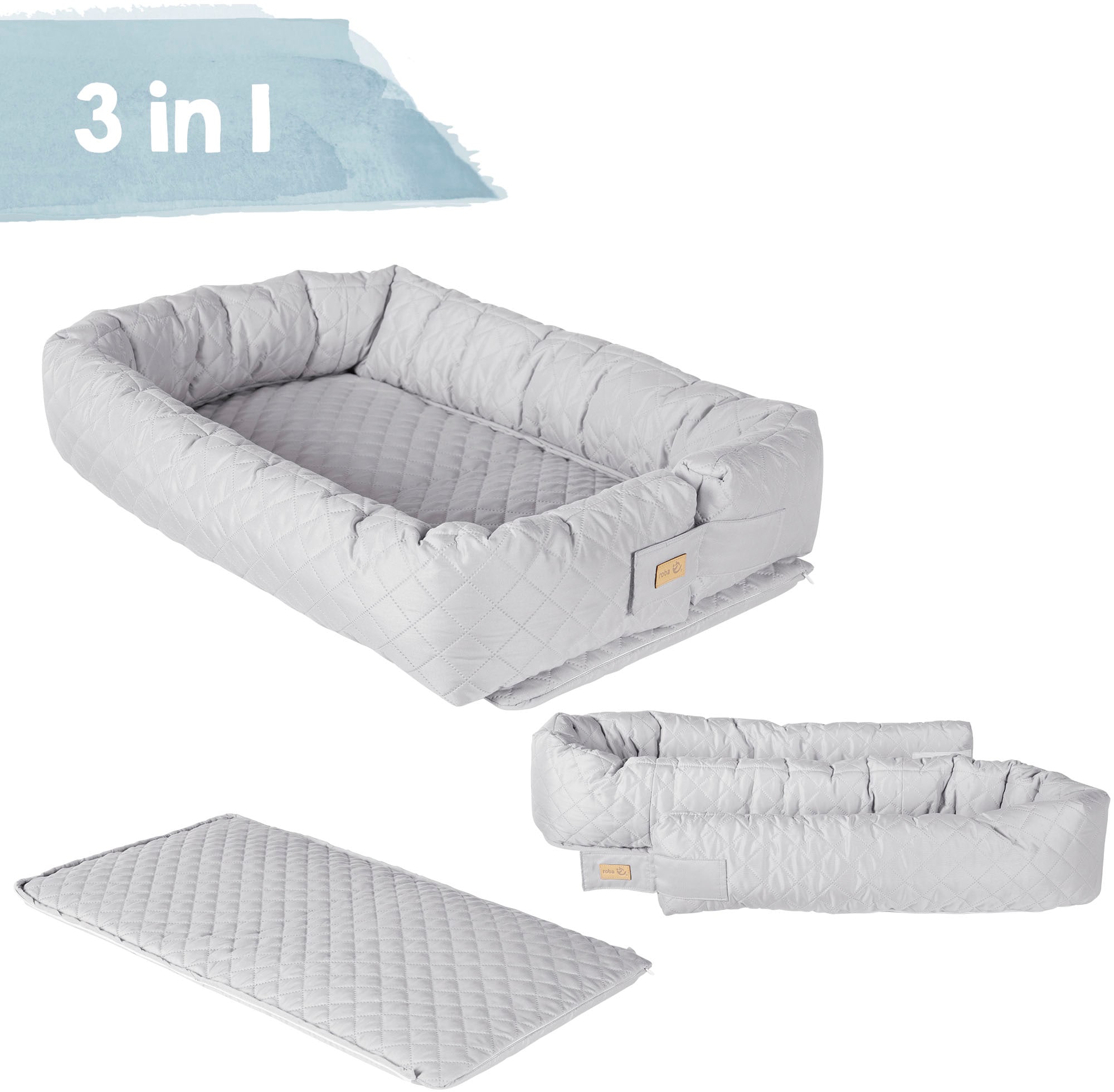 roba® Kuschelnest »Babyounge, roba Style, silbergrau« 3in1