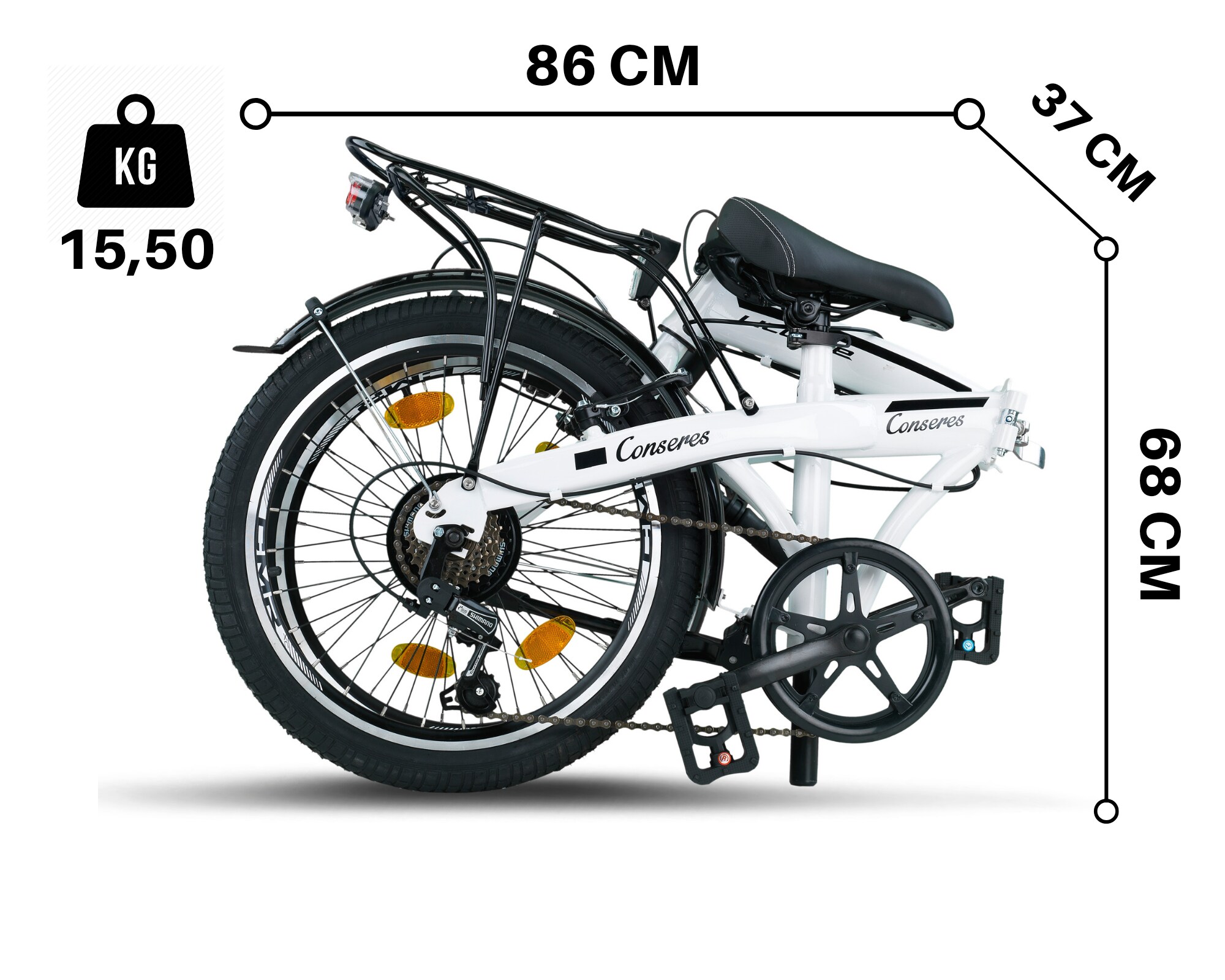 Licorne Bike Conseres Premium Falt Bike in 20 Zoll - Fahrrad für Herren, Jungen, Mädchen und Damen - Shimano 6 Gang-Schaltung - Hollandfahrrad