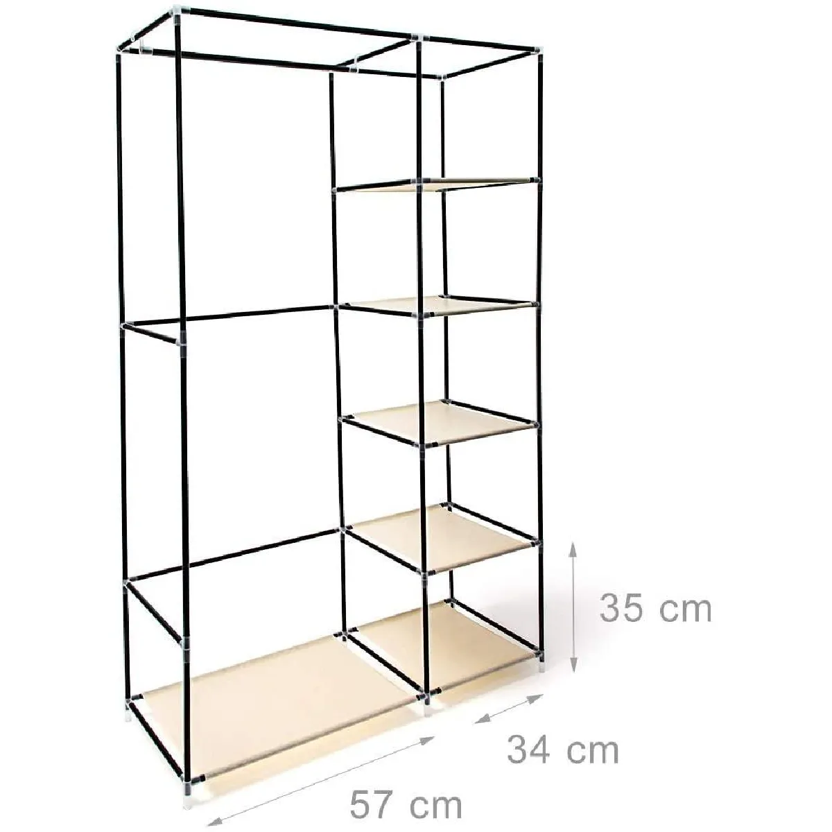 Helloshop26 Armoire pliante en tissu - Beige