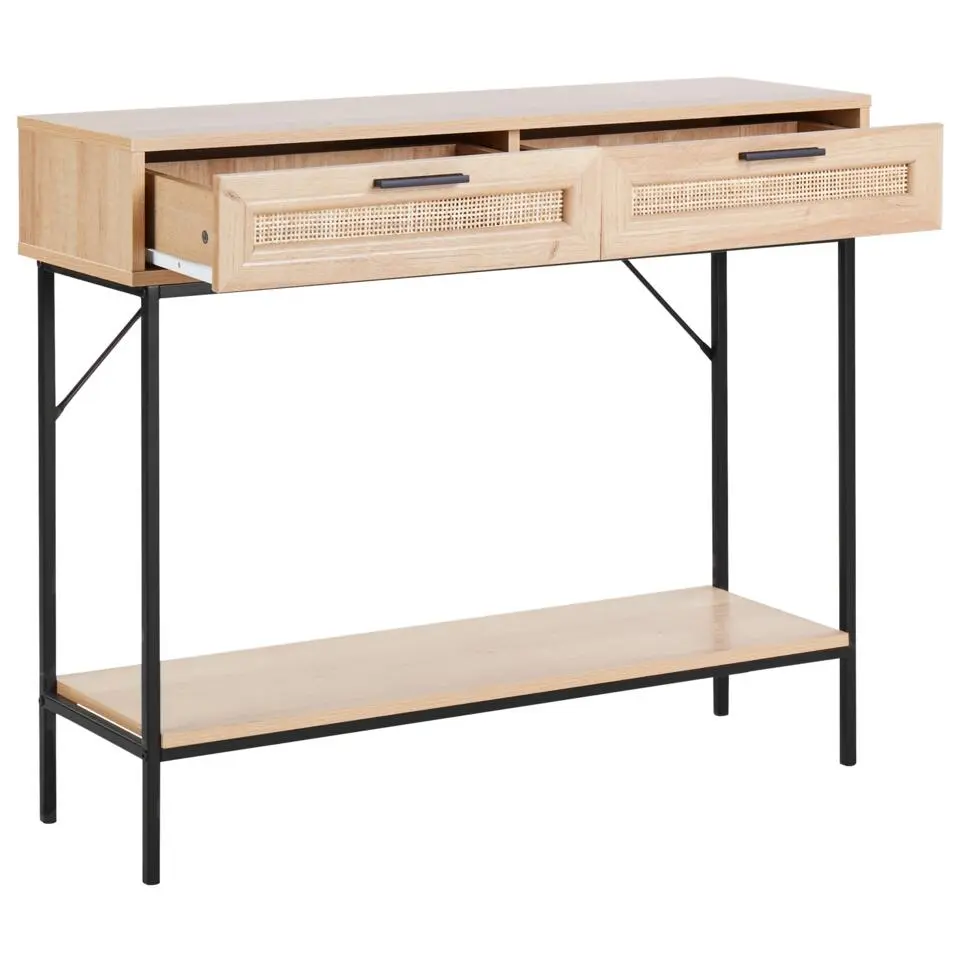 PASCO - Consoletafel - Lichte houtkleur - Rotan