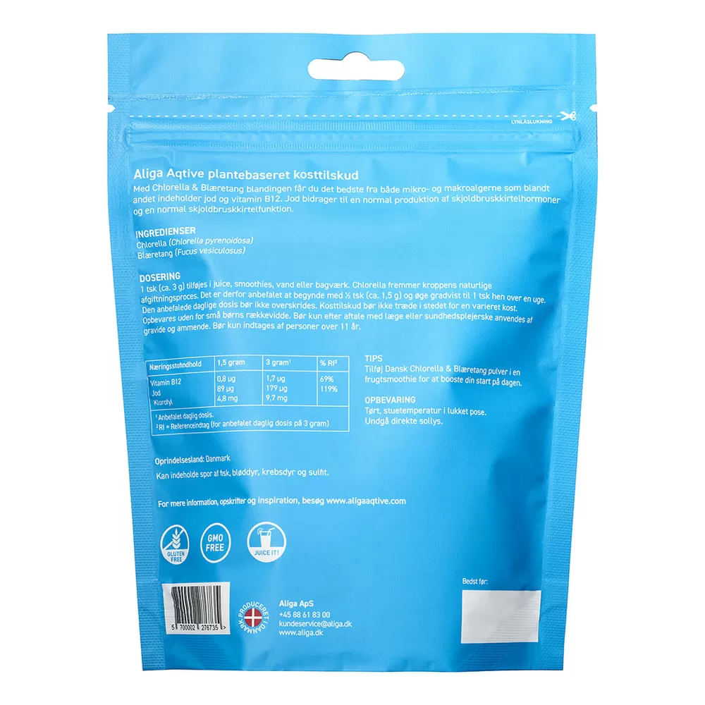 Aliga Aqtive Chlorella & Blæretang pulver - 200 g