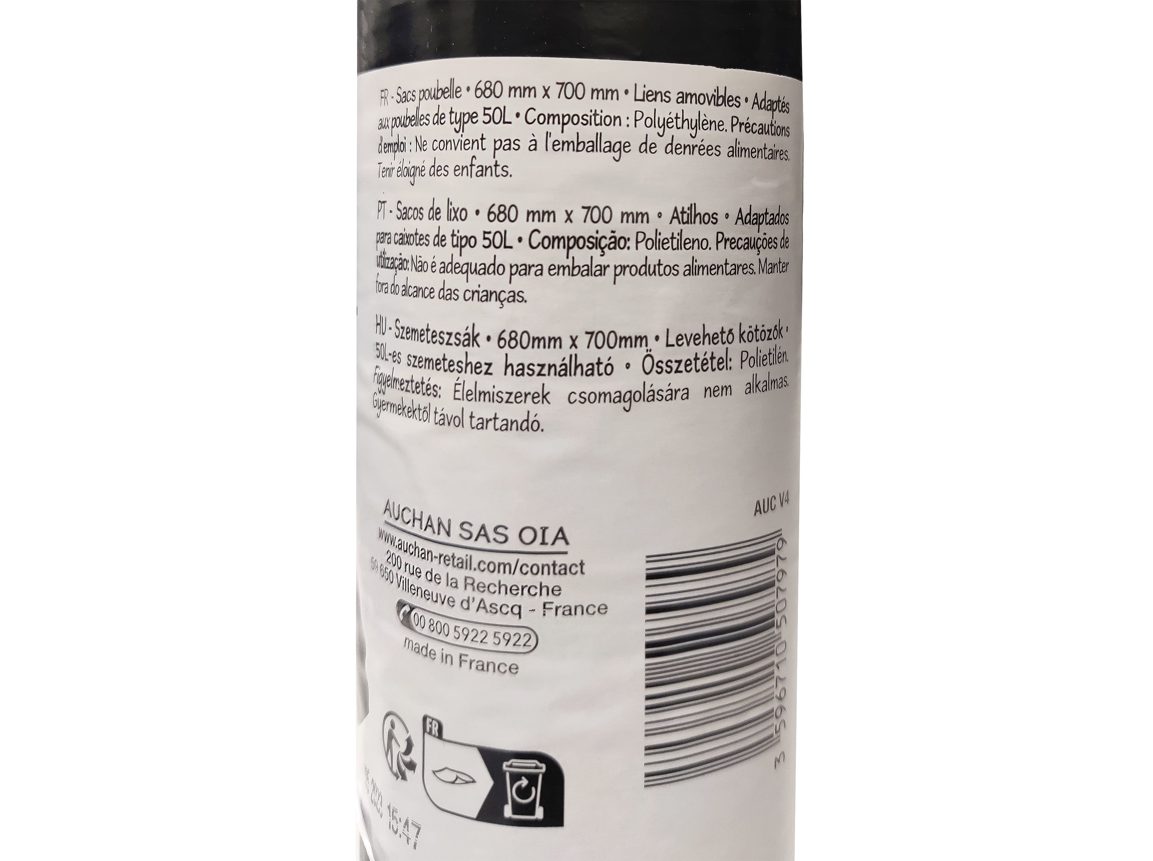 SACOS DE LIXO POLEGAR COM ATILHO 50L 10UN
