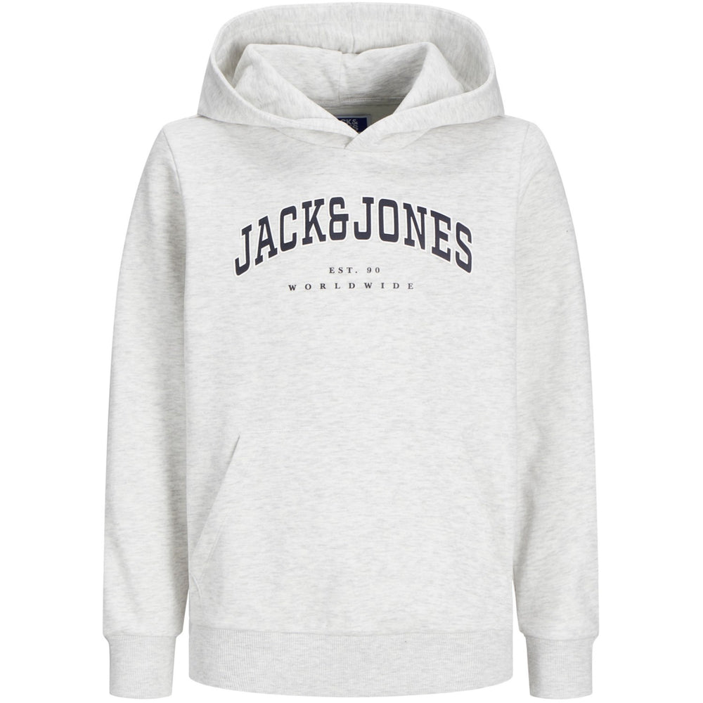 Køb Jack & Jones Junior White Melange Caleb Varsity Sweat Hoodie Noos