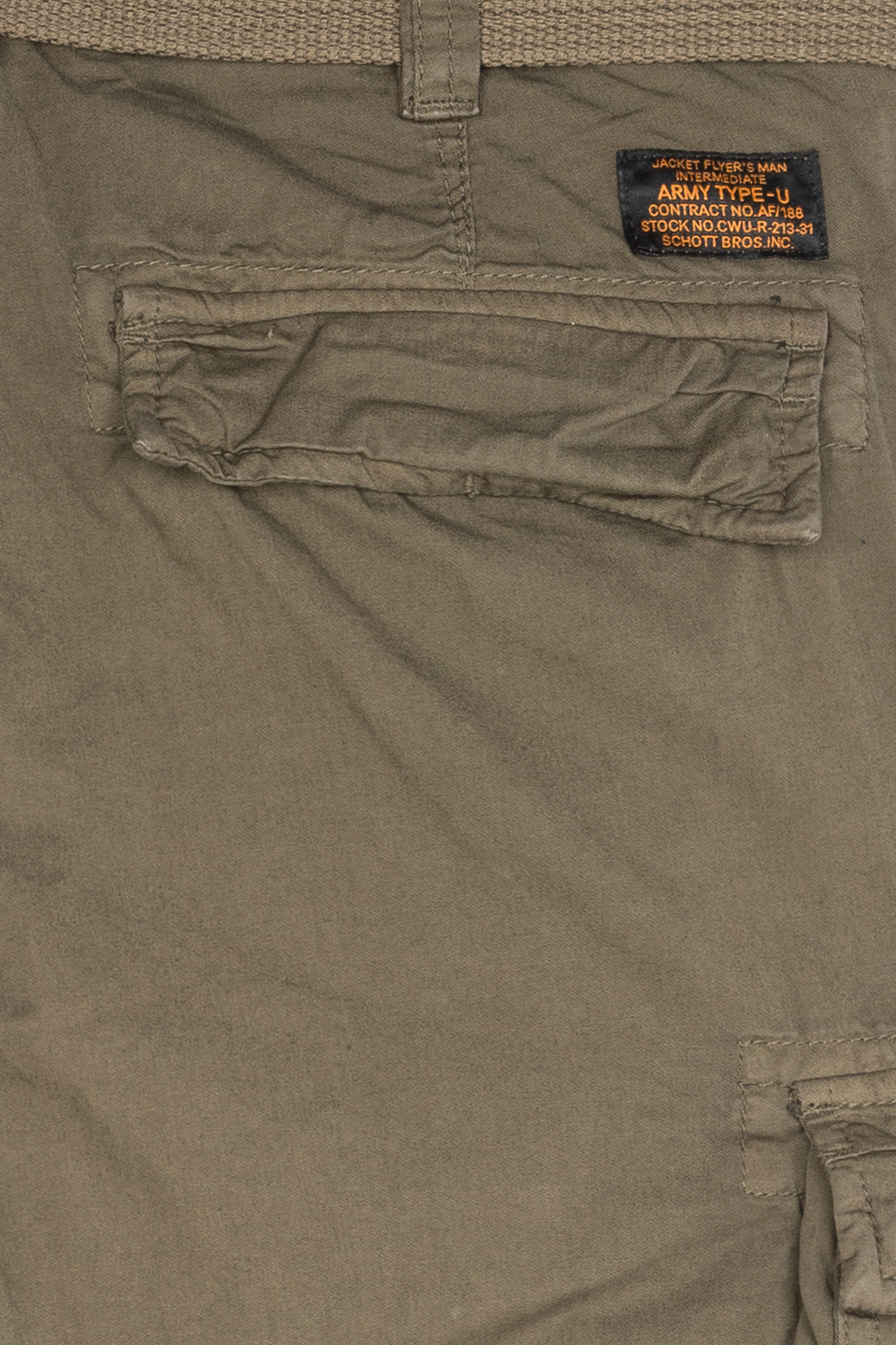 SCHOTT Pantalon treillis ceinturé  Kaki
