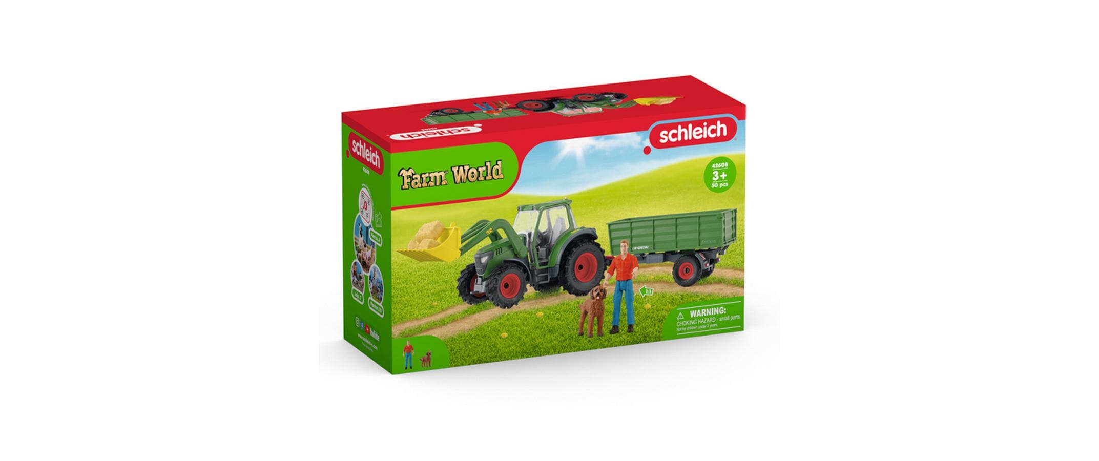 Spielfigurenset Farm World Traktor mit AnhängerTraktor-Spielset
