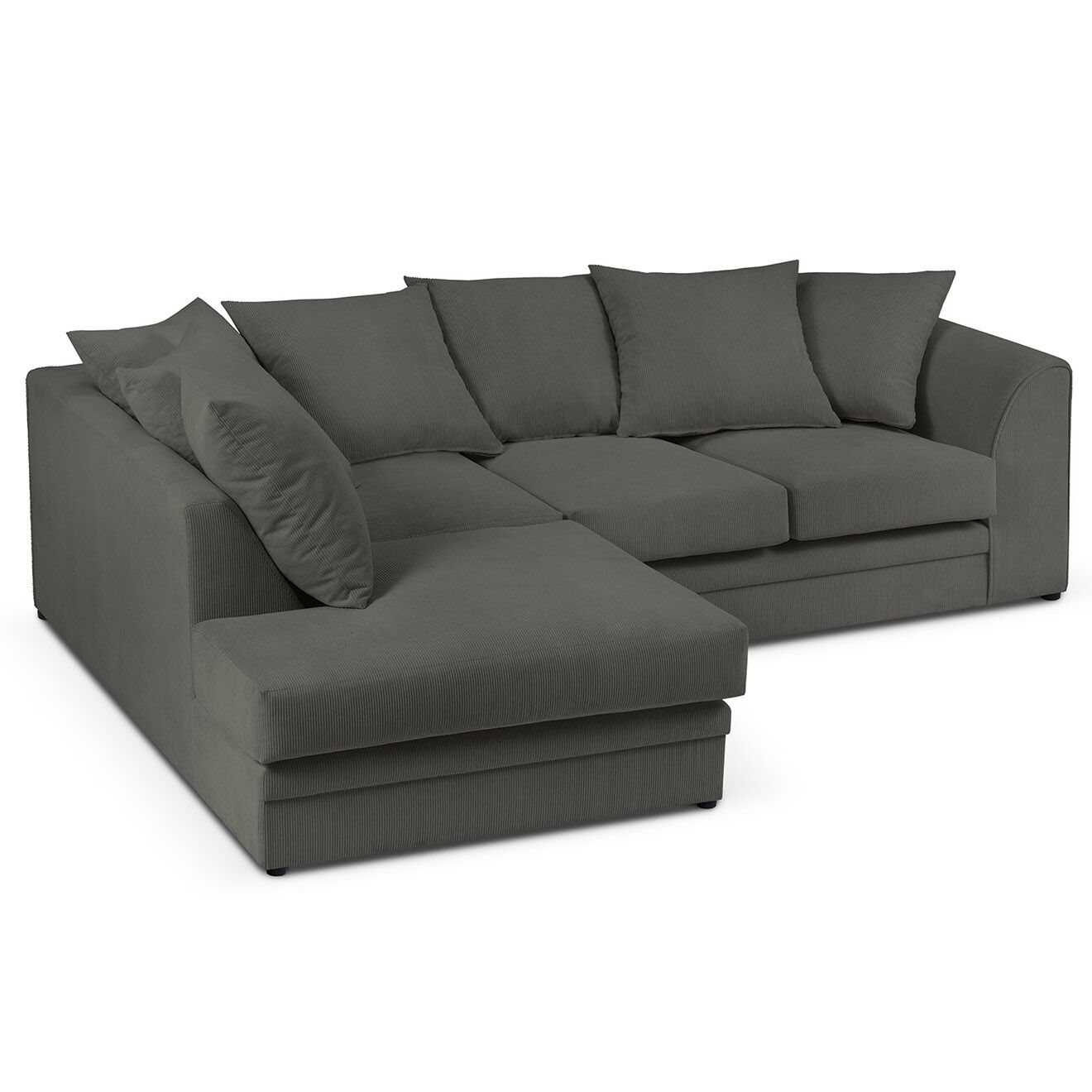 Mazzini Sofas Canapé d'angle gauche Quince 4 Places gris foncé - 221x171x80 cm