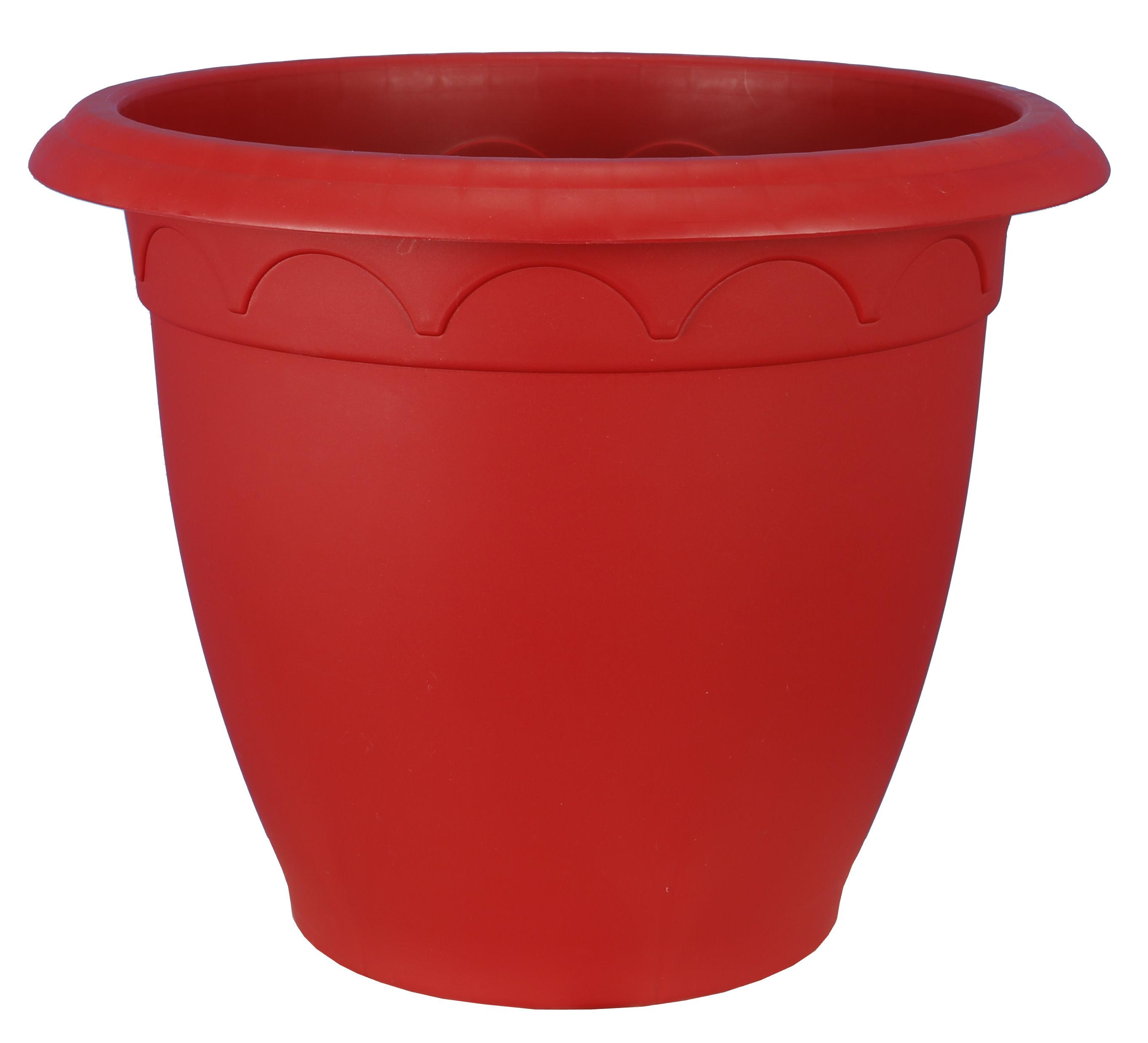 POT FLEUR RESINE CAMPANE D 34CM ROUGE