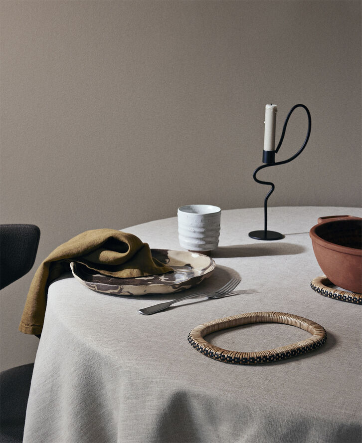 ferm LIVING Valse Candle Holder - High - Black Black