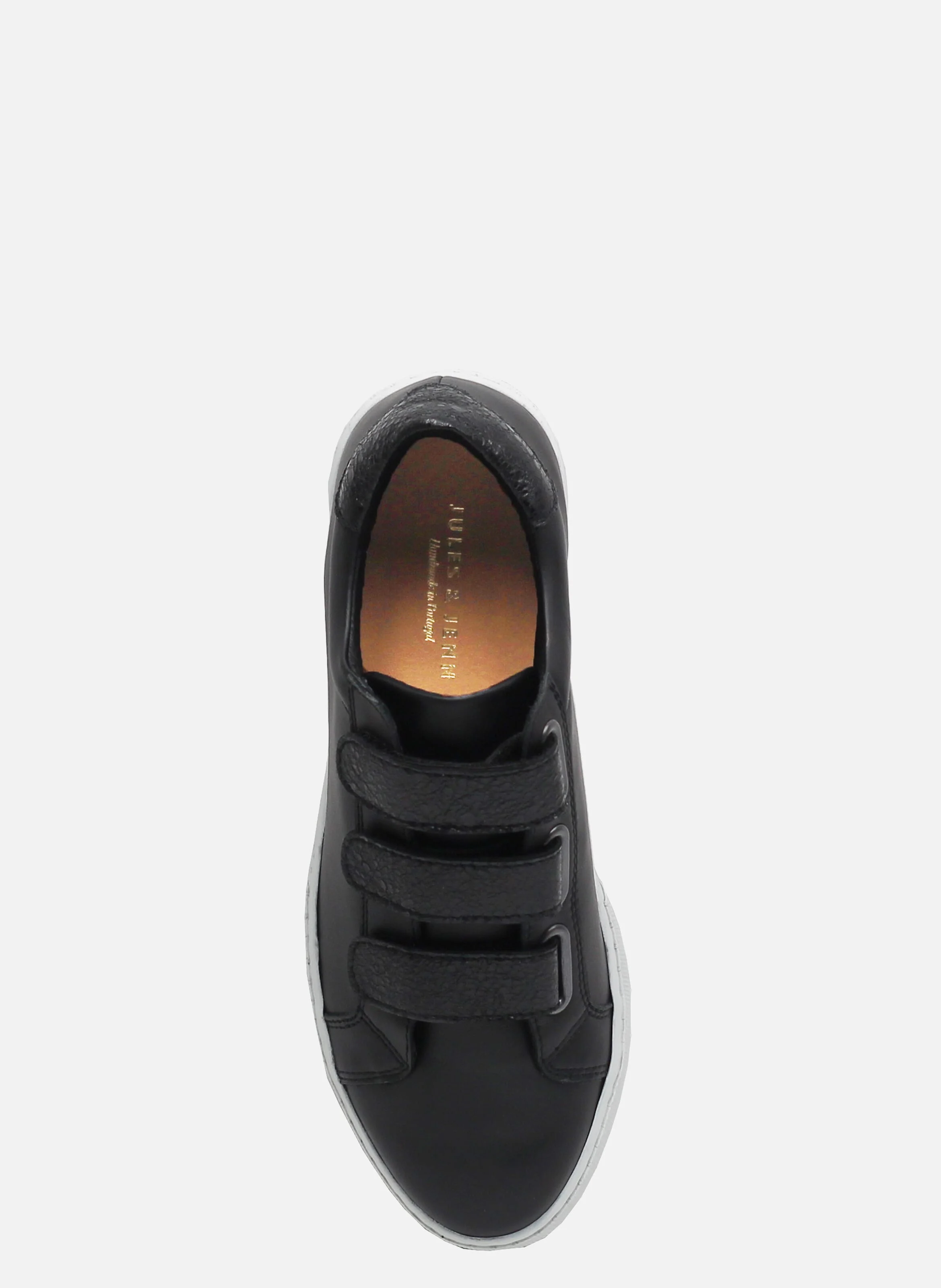 Baskets à scratch cuir lisse | Noir