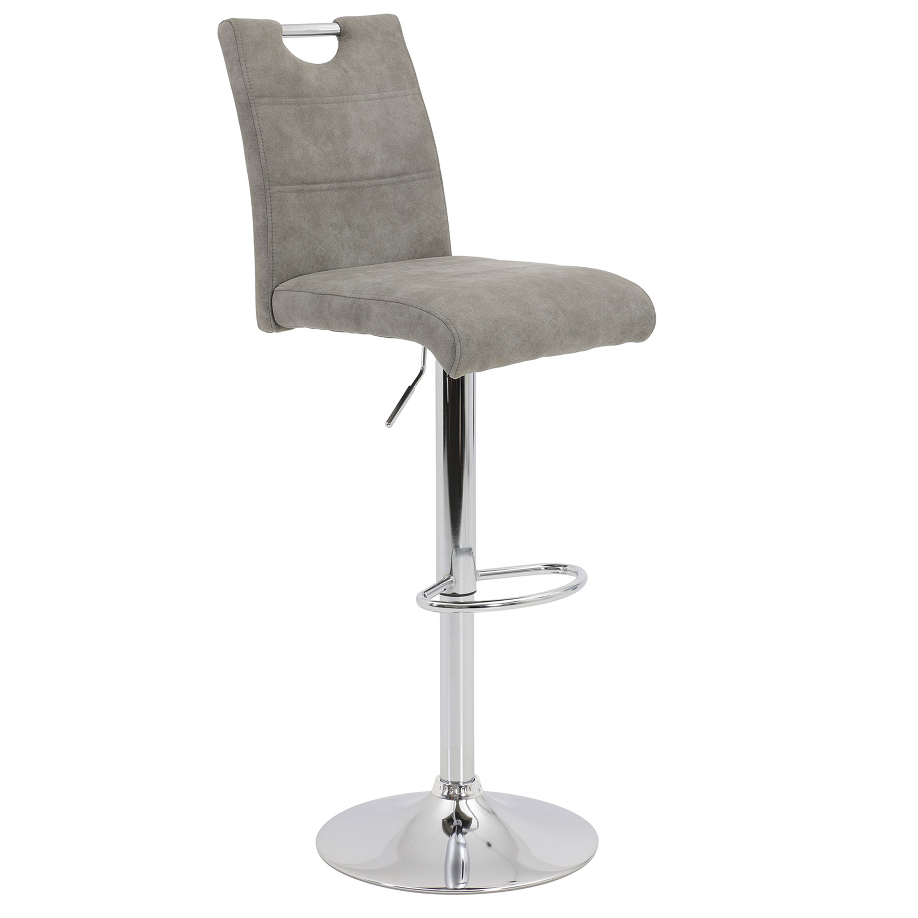 Barhocker - Vintage grau - Microfaser - höhenverstellbar